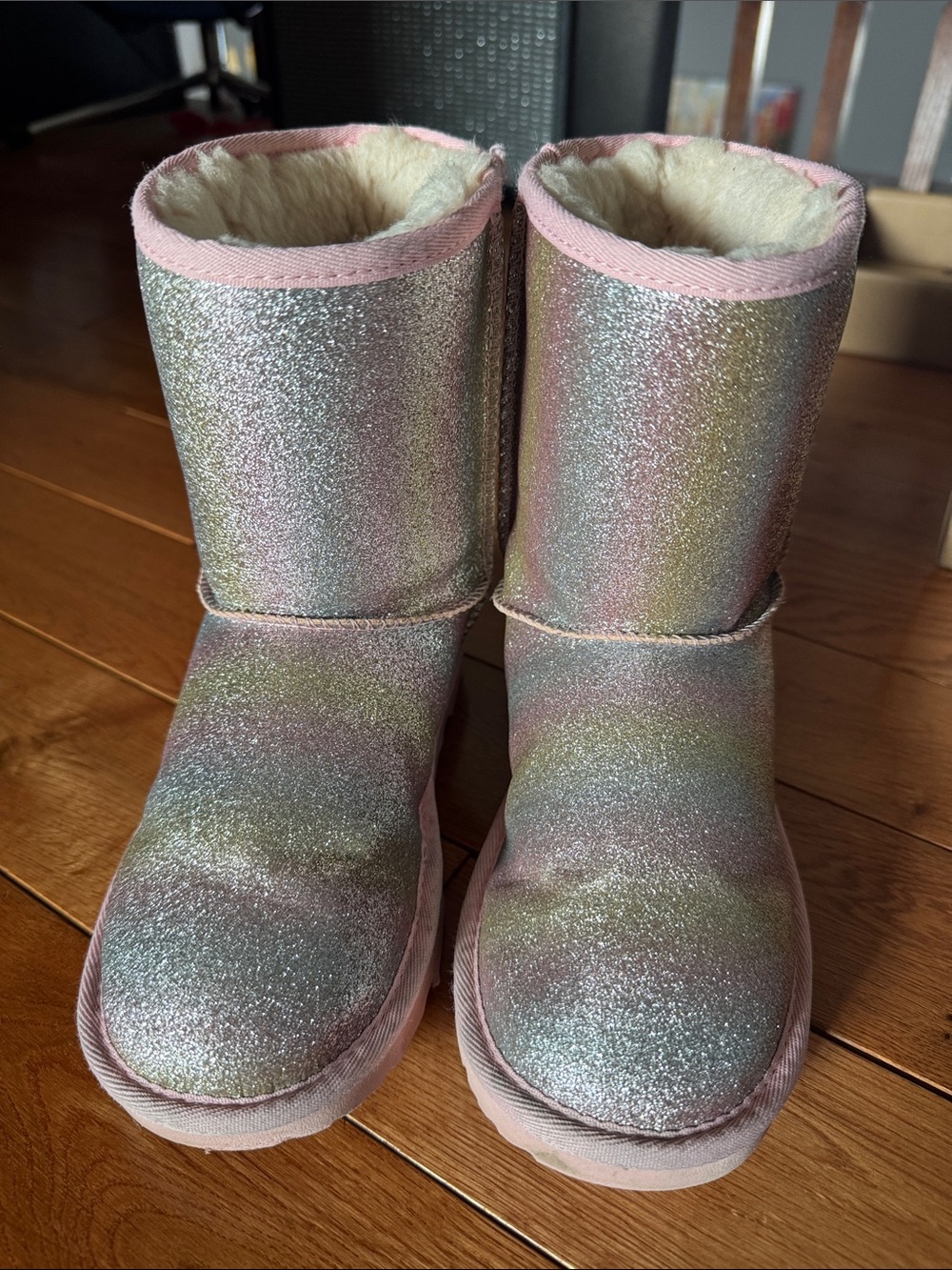 UGG Kids Glitter Pink Iridescent Boots